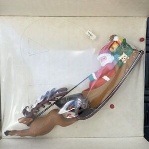 Vtg 1991 Neiman Marcus Dept 56 Santa Sleigh Reindeer Christmas Ornament Rare